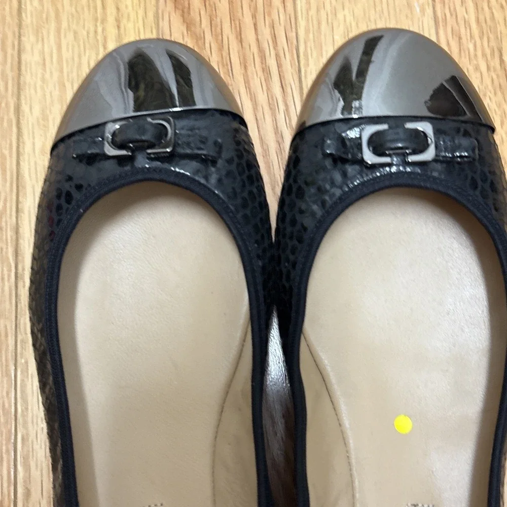 Diane Von Furstenberg Women's Snake Print Buckle Ballet Flats Size 10‎